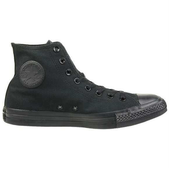 Converse Chuck Taylor All Star Hi - Black Mono Canvas High - M3310 Men Size 9.5 - Picture 5 of 6